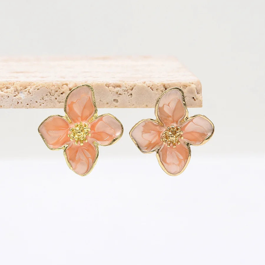Sweet Flower Stud Earrings For Women