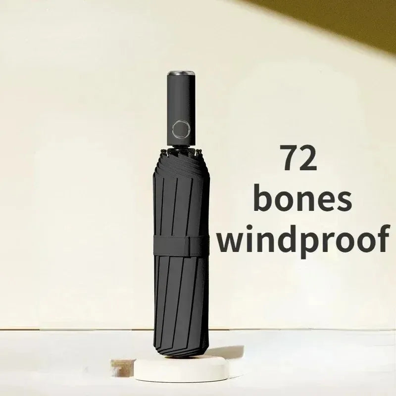 72-bone strong umbrella, wind-, rain-, sunproof, automatic, large.