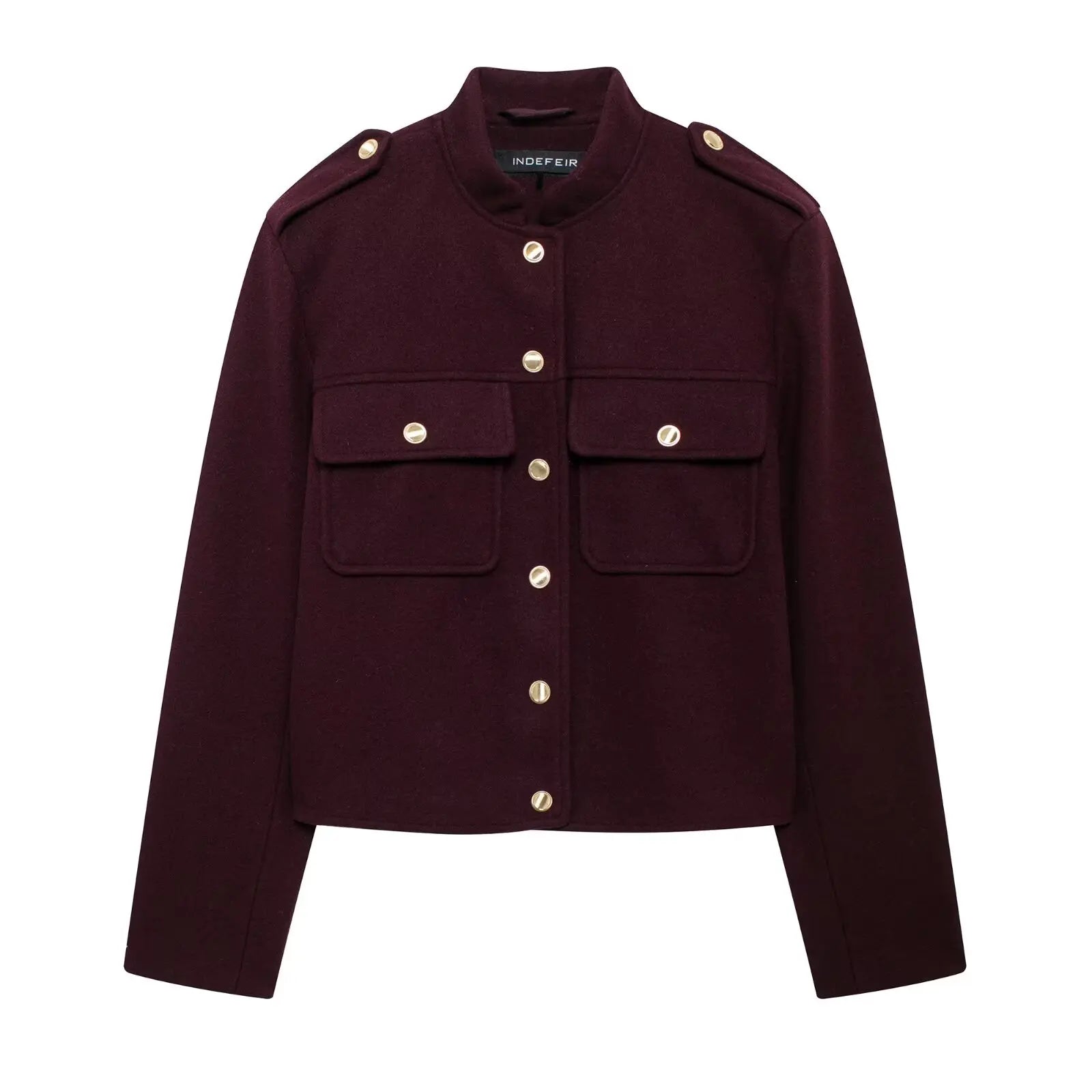 Women’s tweed bomber jacket.