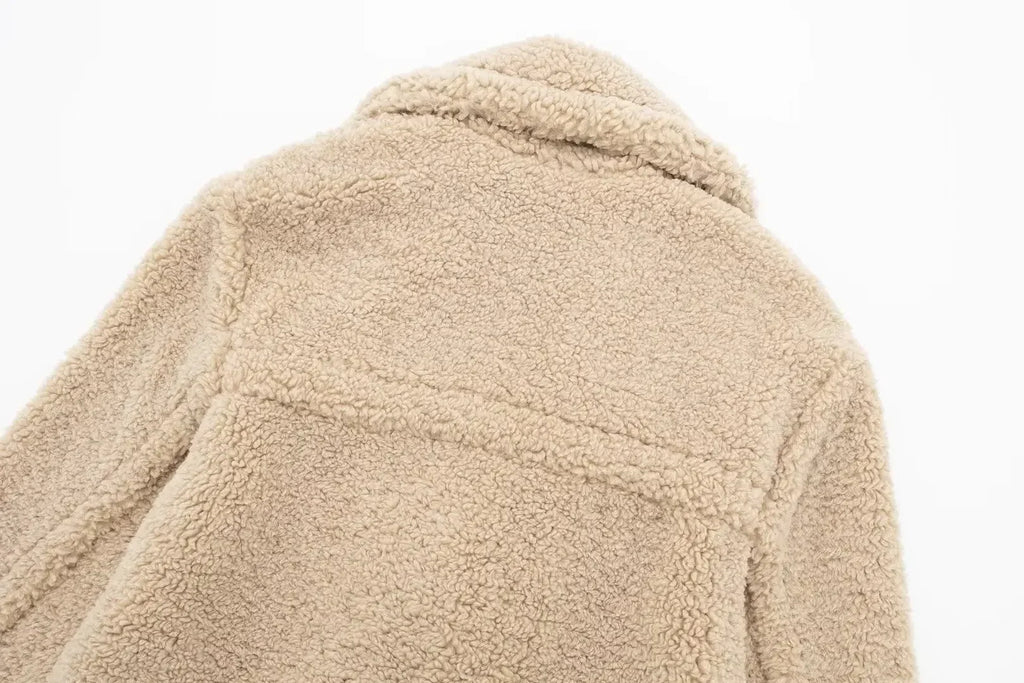 Women Autumn Winter Vintage Wool Blend Long Coat Lapel