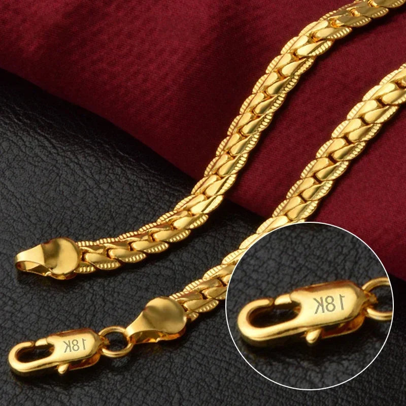 18K gold & silver sideways necklace