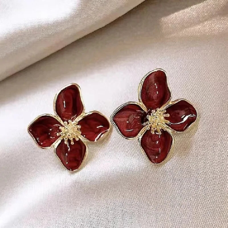 Sweet Flower Stud Earrings For Women