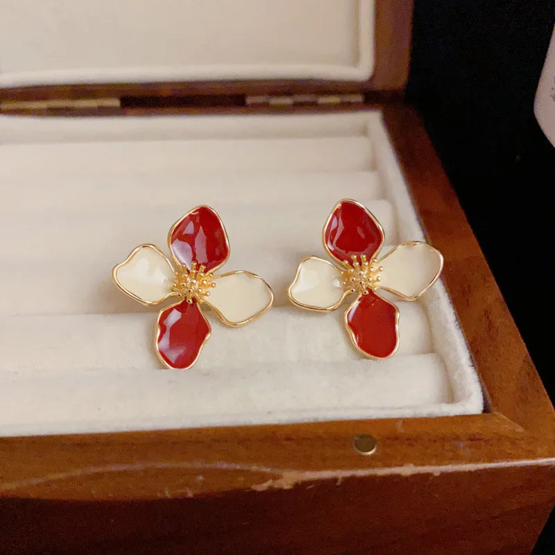 Sweet Flower Stud Earrings For Women