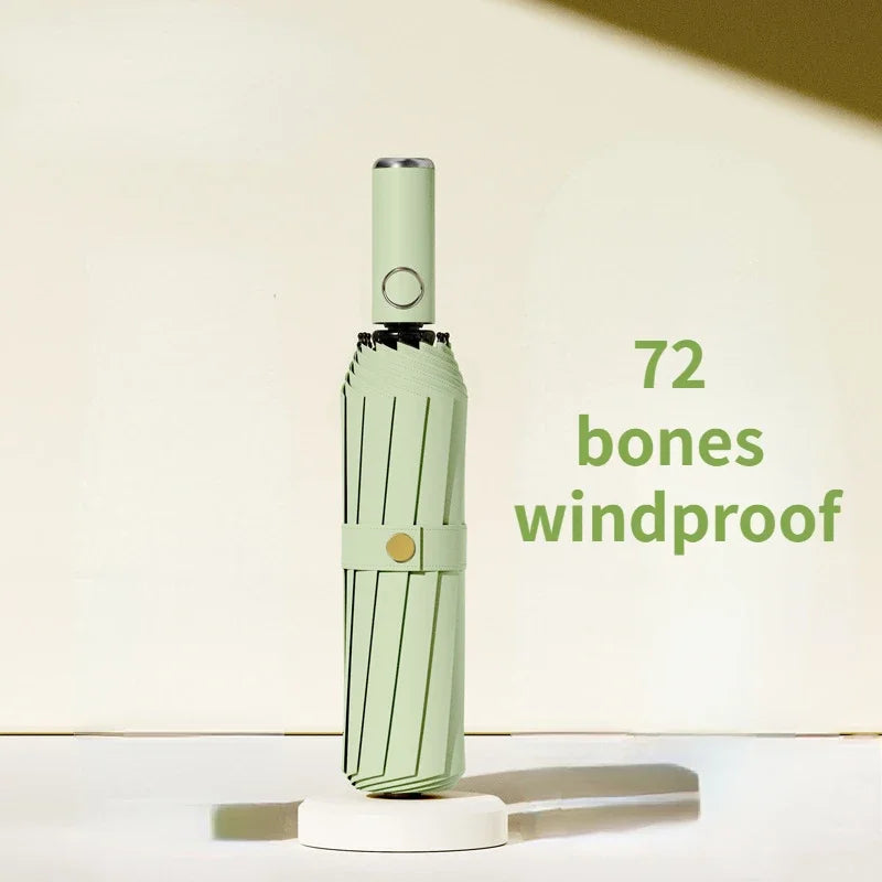 72-bone strong umbrella, wind-, rain-, sunproof, automatic, large.