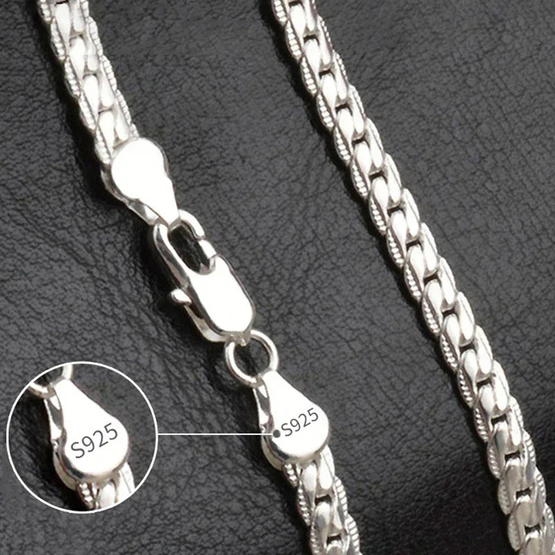 18K gold & silver sideways necklace