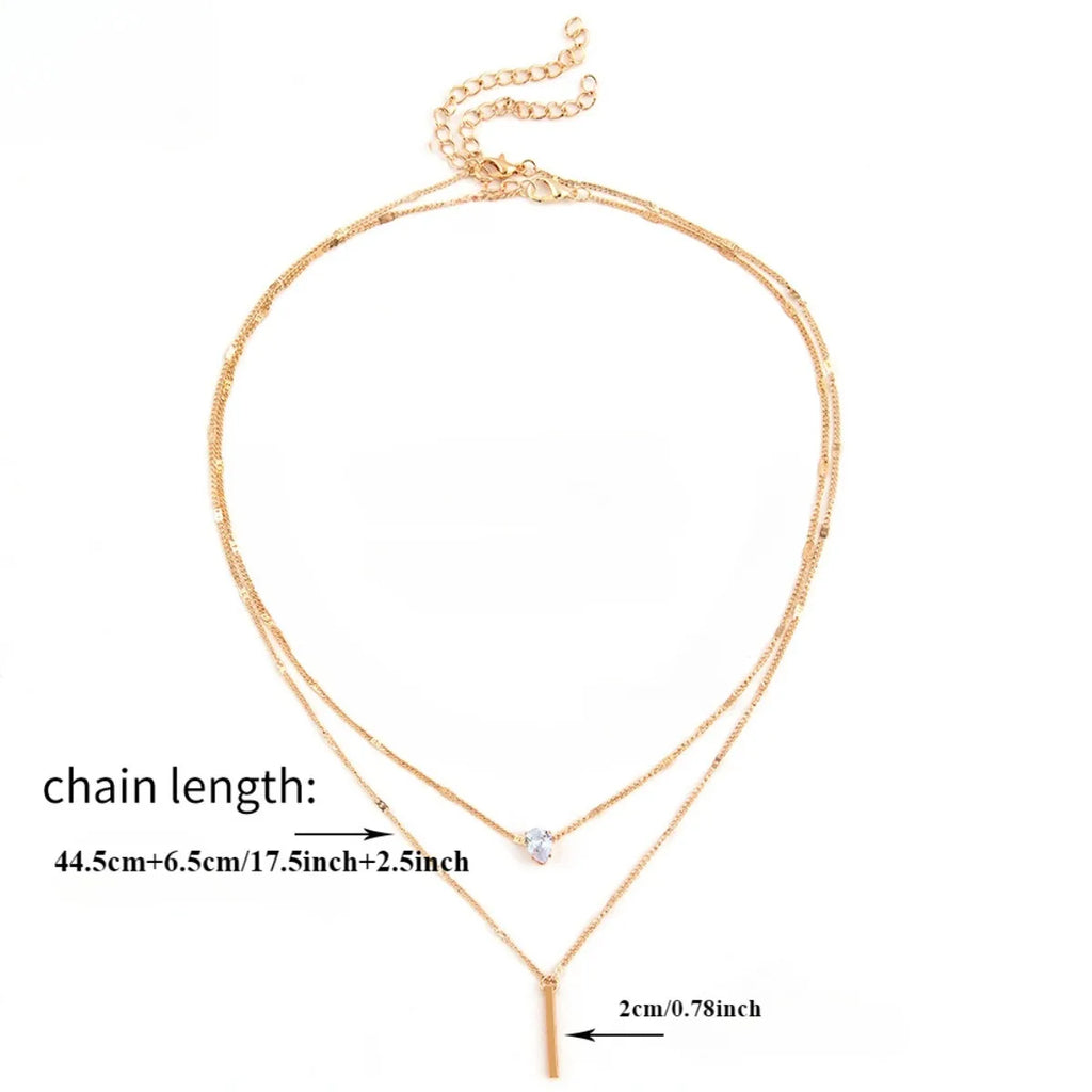 Women’s multi-layer star and heart necklace
