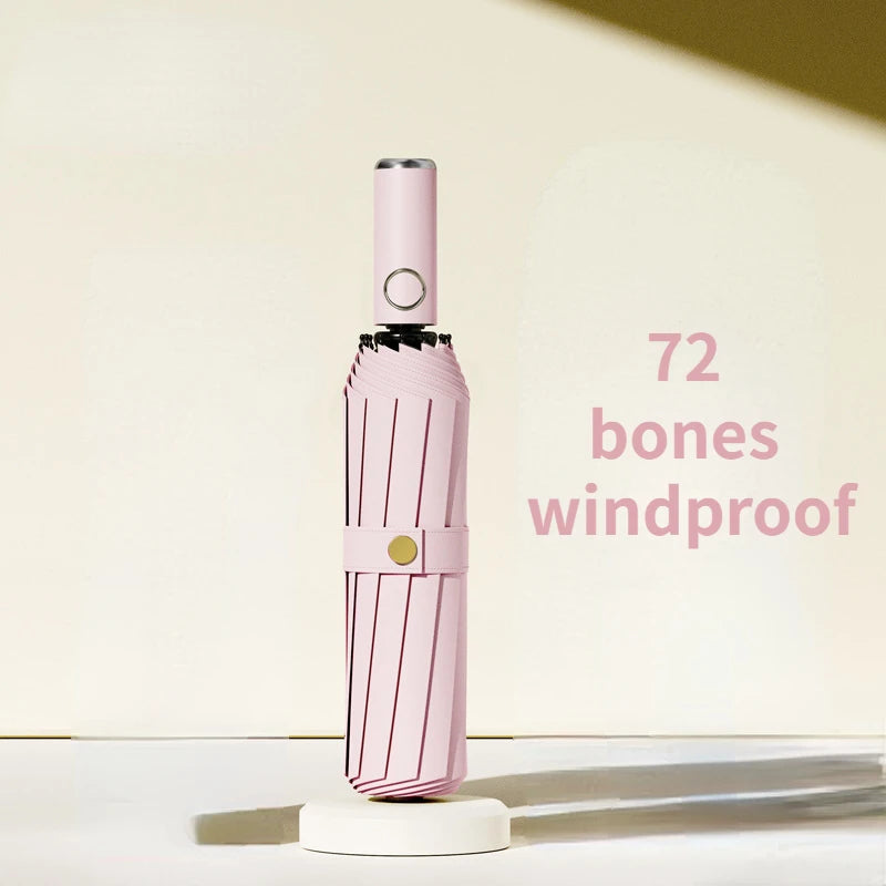 72-bone strong umbrella, wind-, rain-, sunproof, automatic, large.
