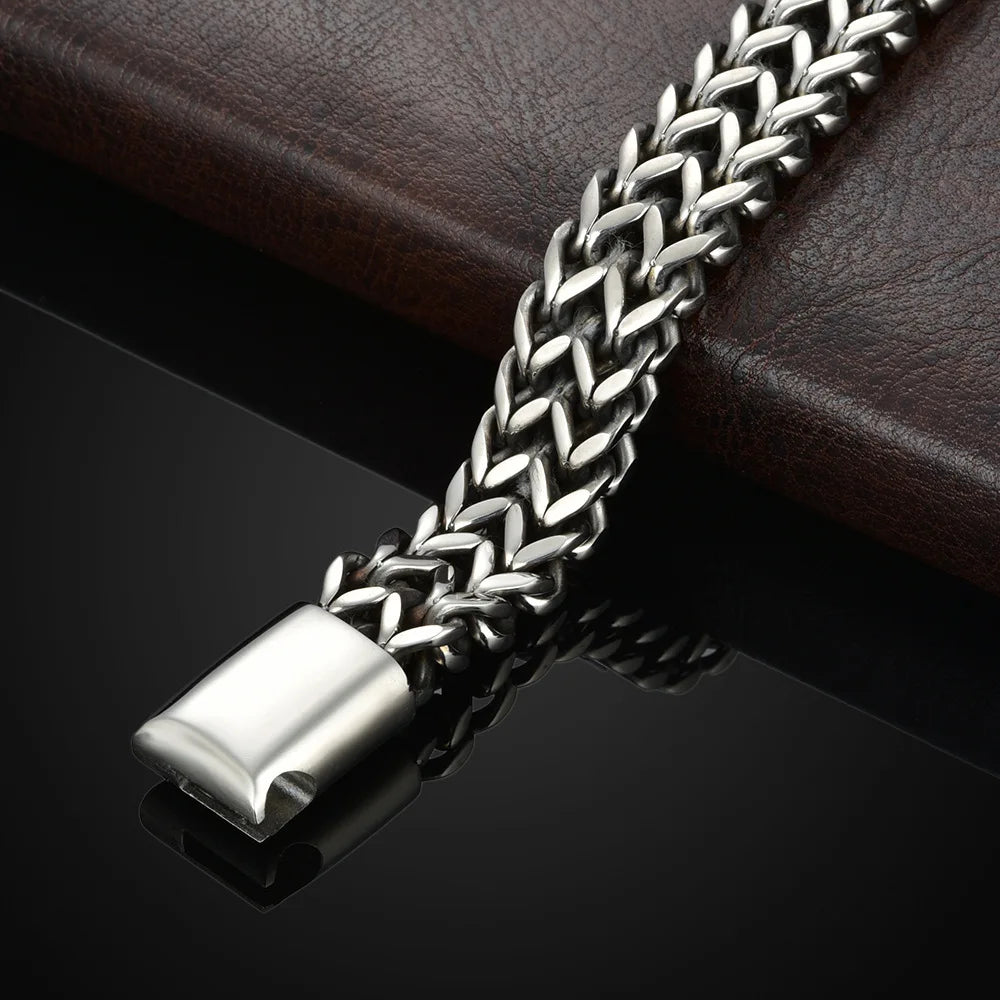 Braided stainless steel bracelet