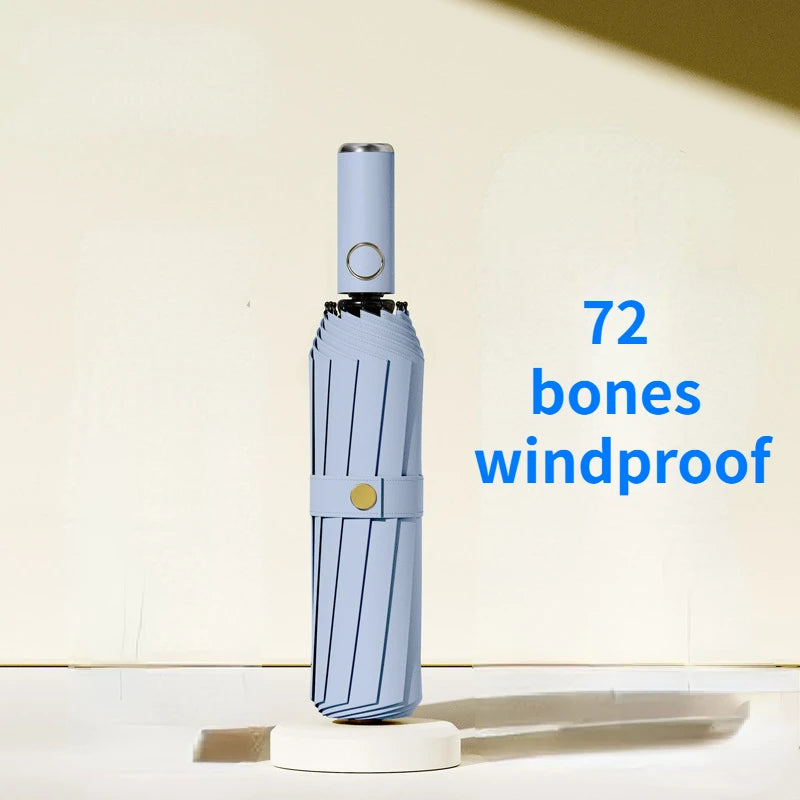 72-bone strong umbrella, wind-, rain-, sunproof, automatic, large.
