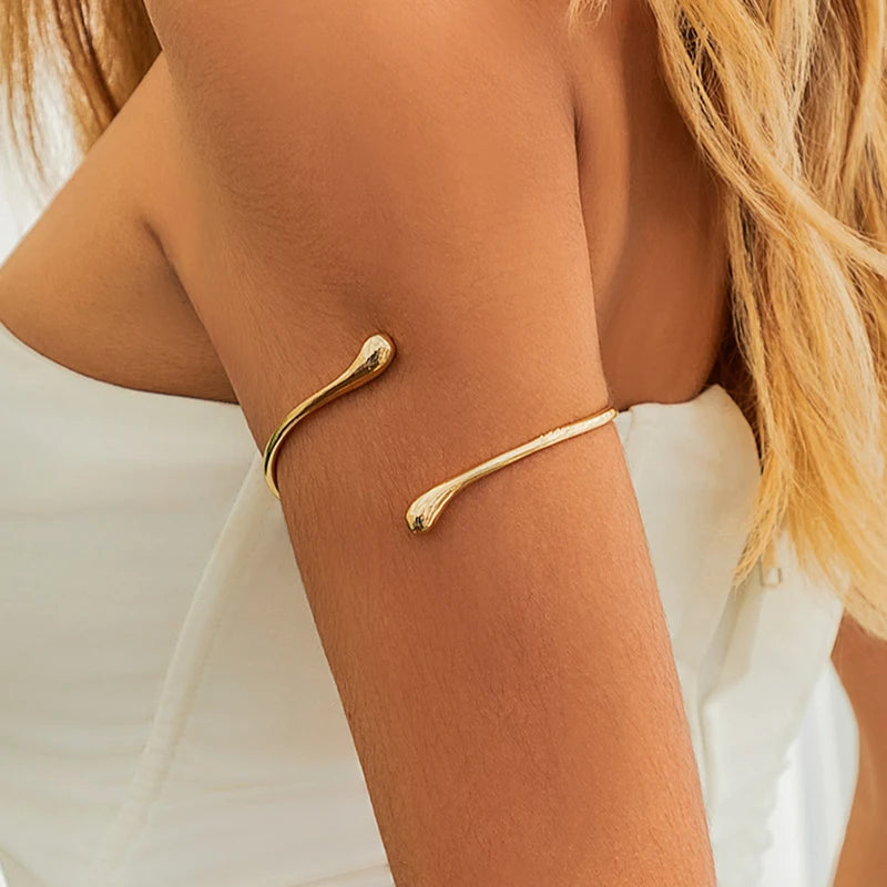 Open cuff water drop bracelet.