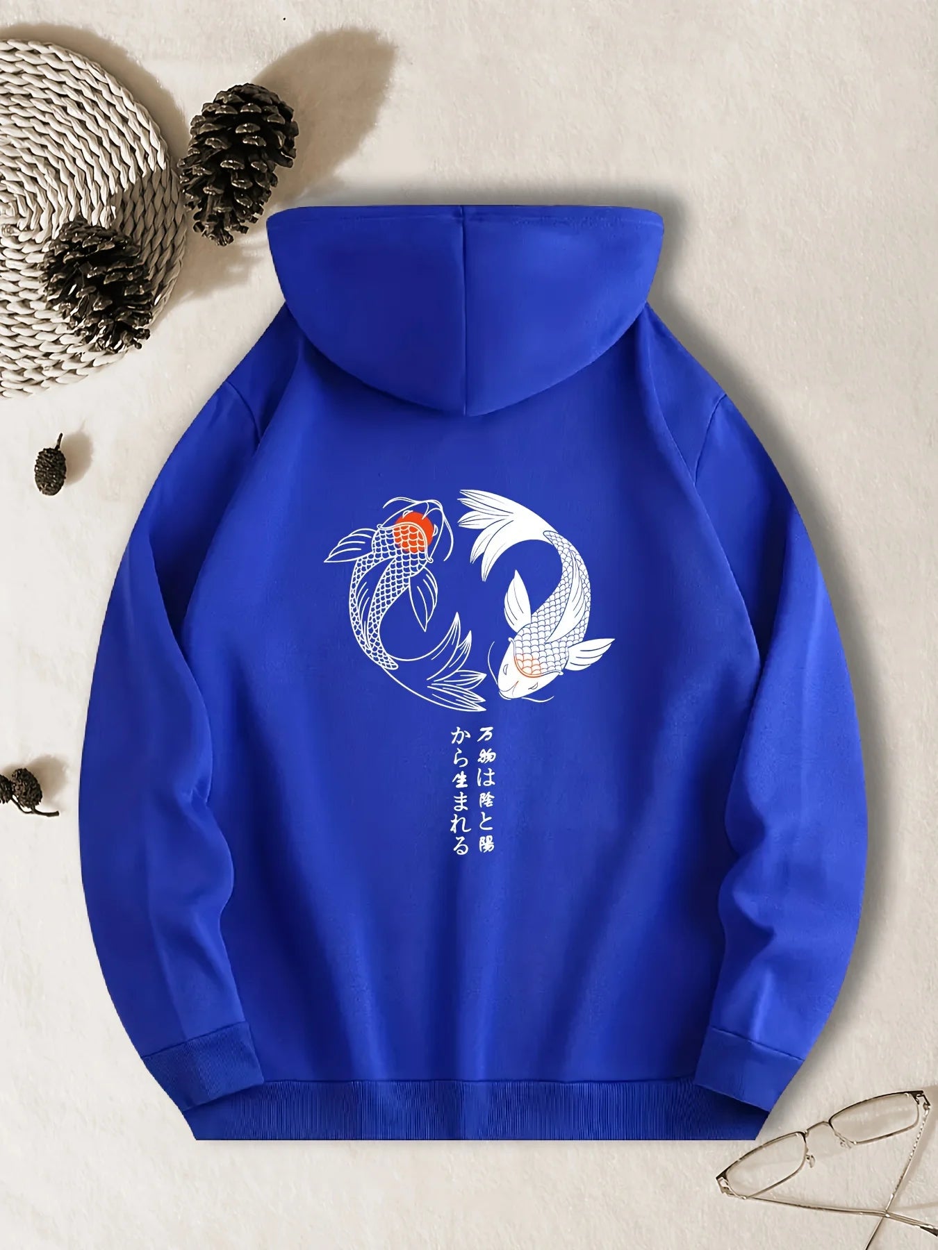 Men’s Casual Hoodie with Geometric Fish Design