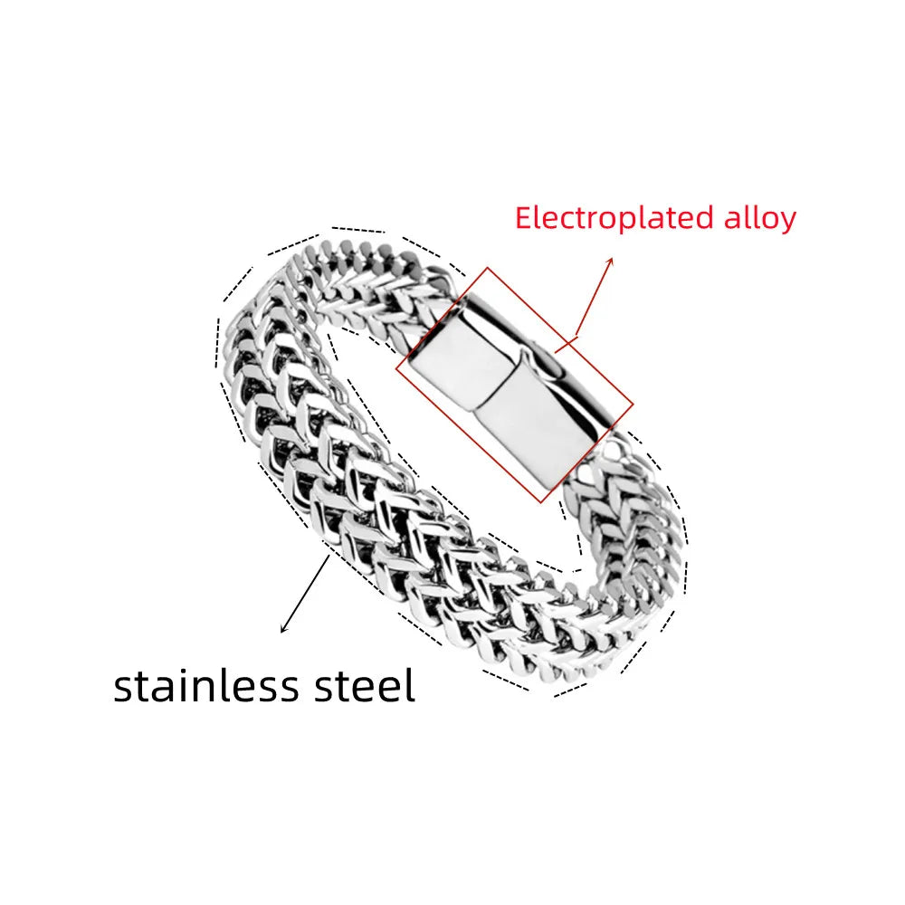 Braided stainless steel bracelet