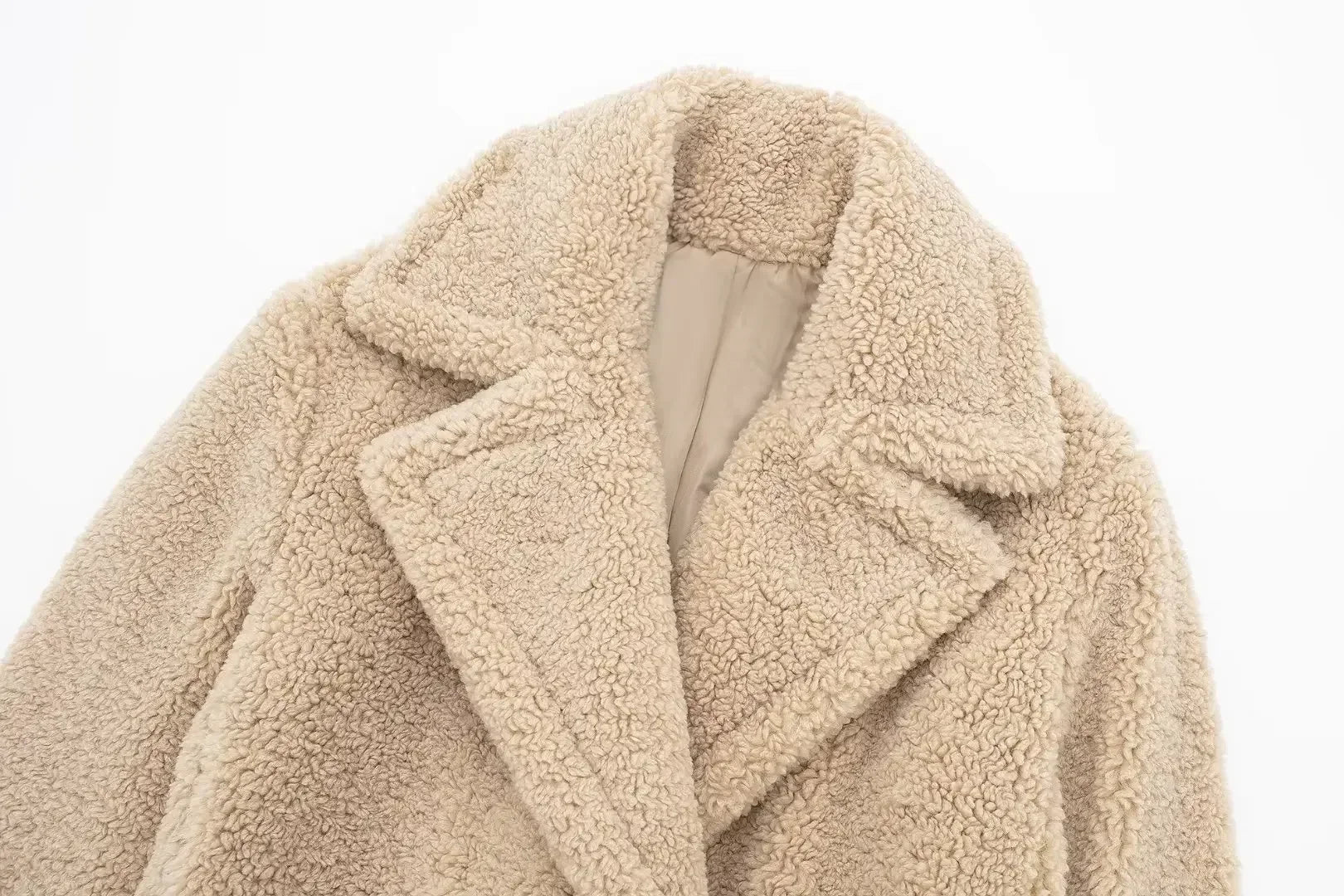 Women Autumn Winter Vintage Wool Blend Long Coat Lapel