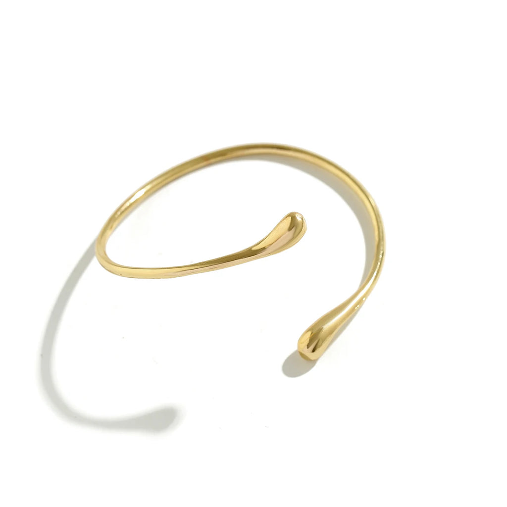 Open cuff water drop bracelet.