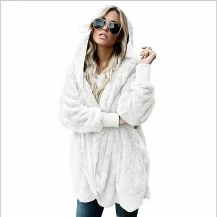 Warm oversized fleece jacket