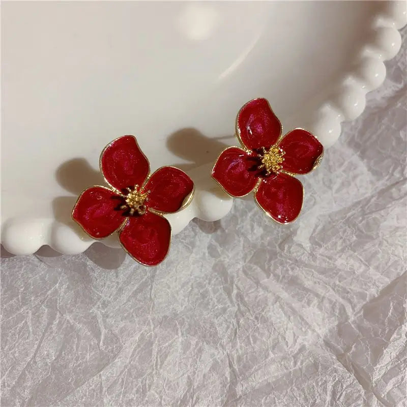 Sweet Flower Stud Earrings For Women