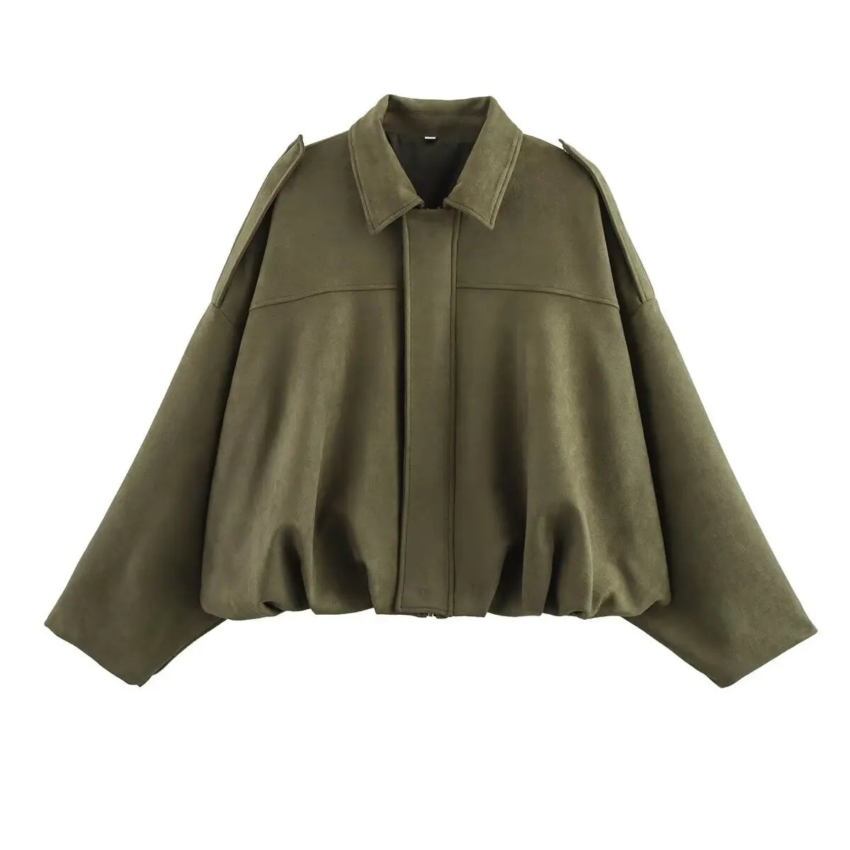 Vintage green oversized bomber jacket