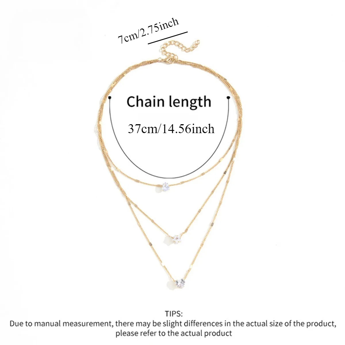 Women’s multi-layer star and heart necklace