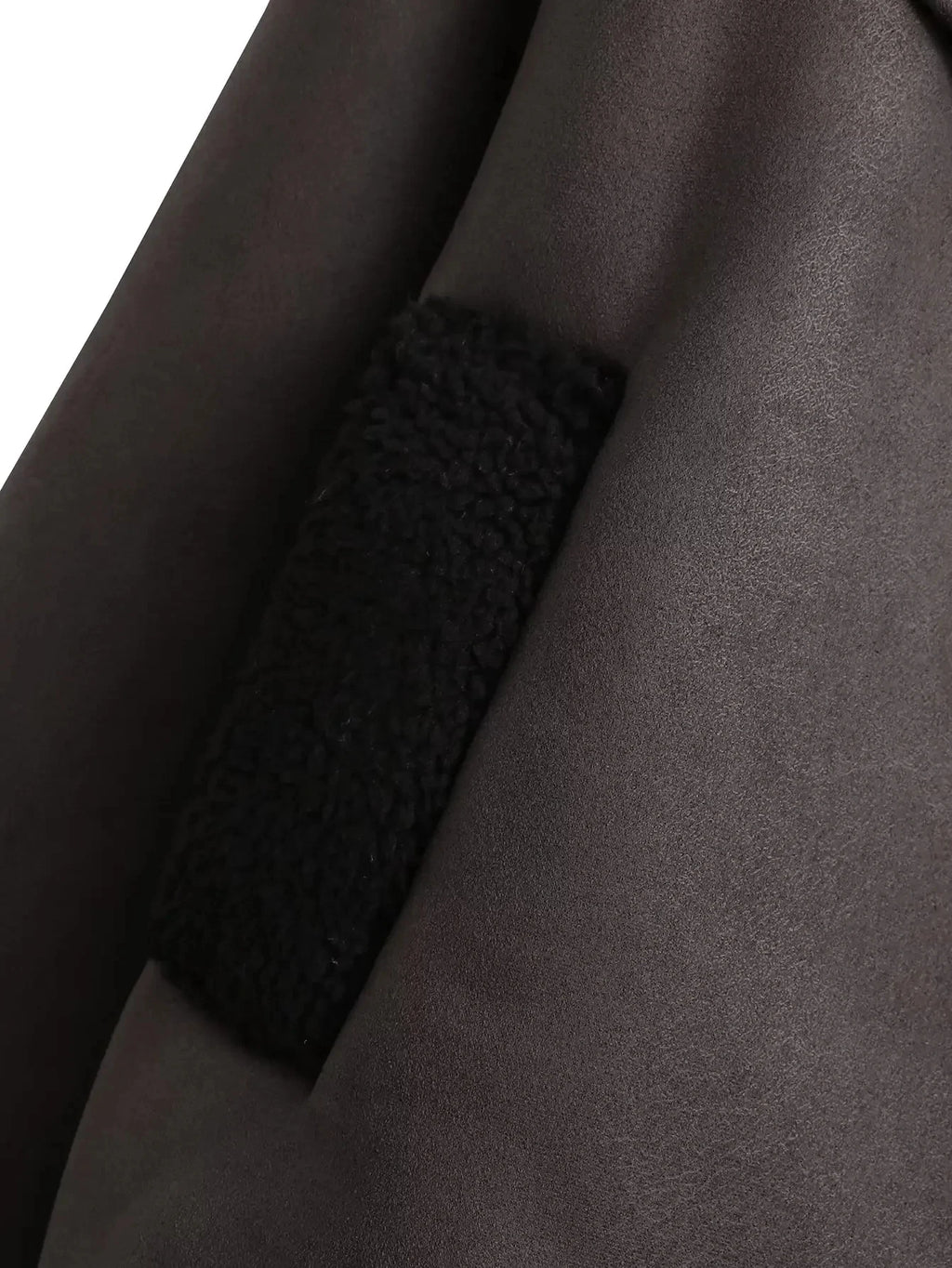 MUJER Faux Leather Jackets for Women Winter Warm Bomber Jacket