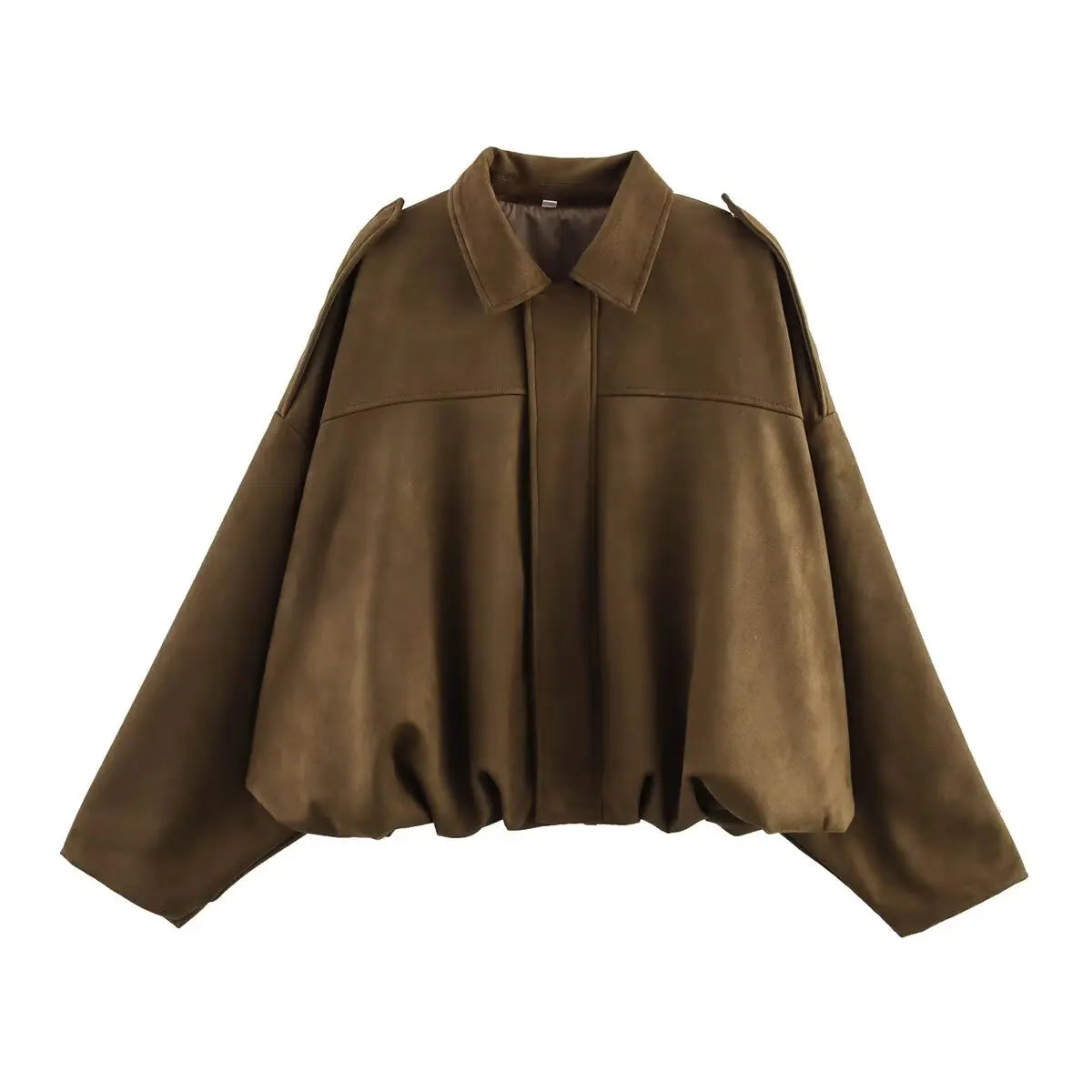 TFMLN Women Suede Bomber Jacket Spring
