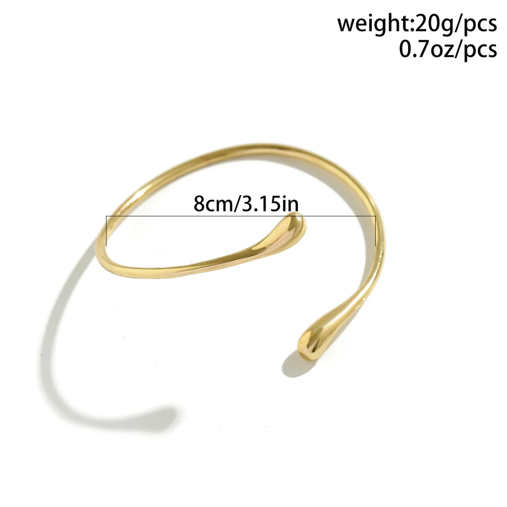 Open cuff water drop bracelet.