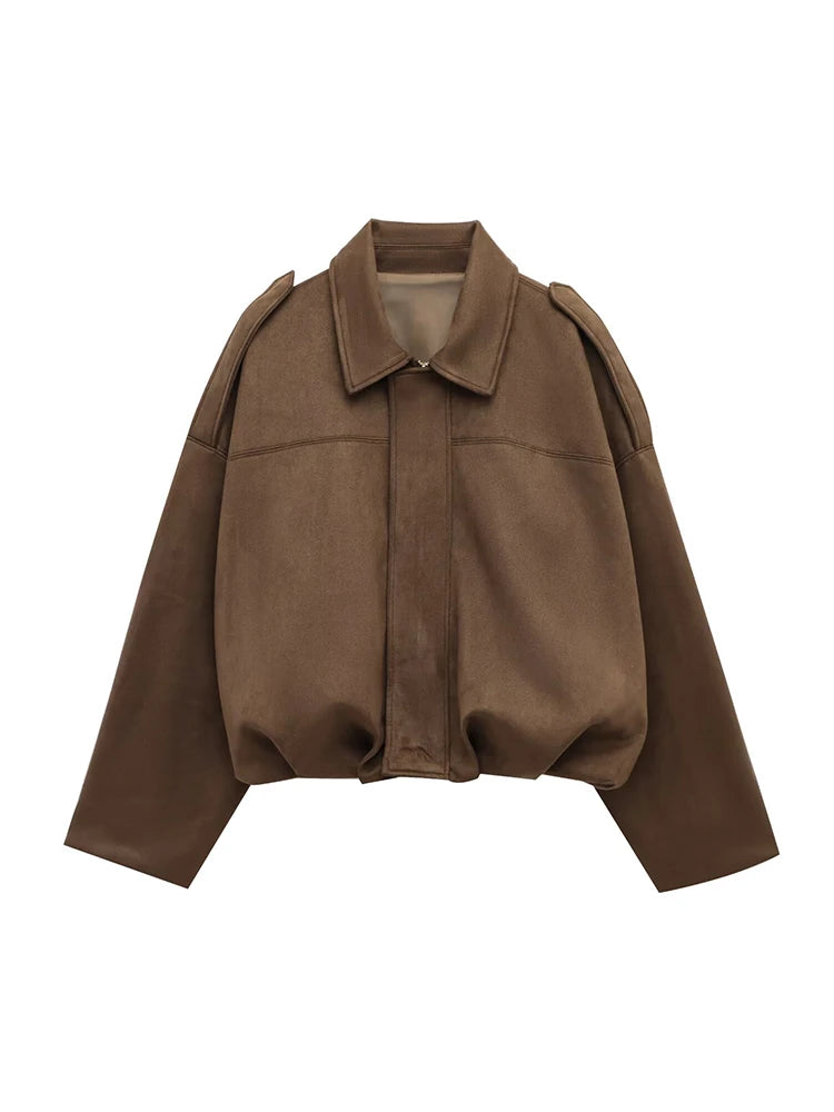 Vintage green oversized bomber jacket