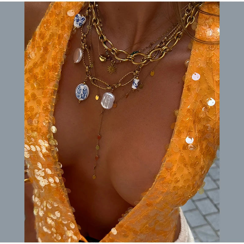 Sequins Halter Mini Dress