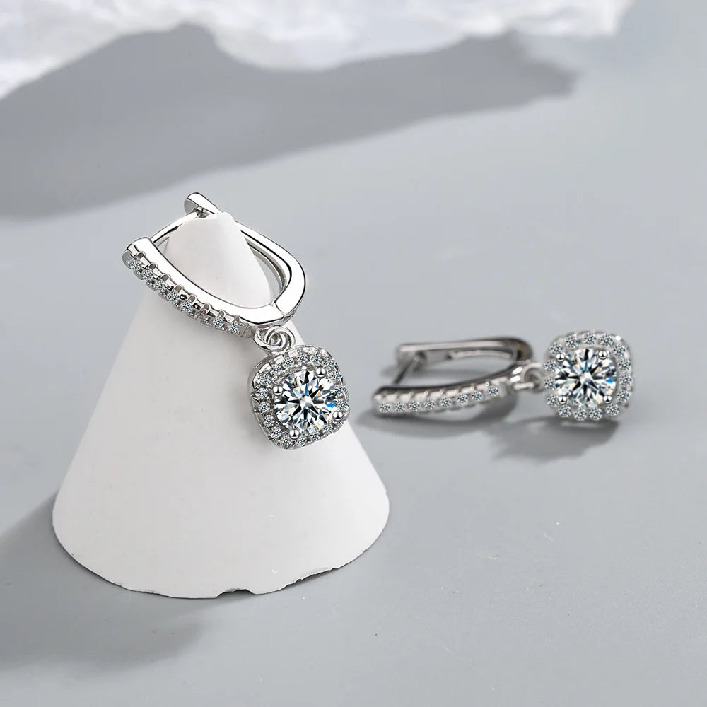 Moissanite hoop Earrings.