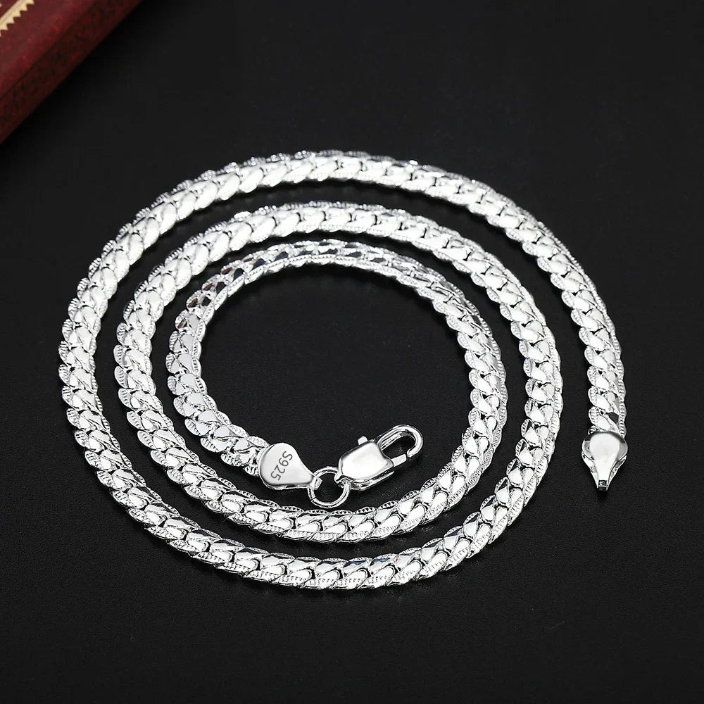 18K gold & silver sideways necklace