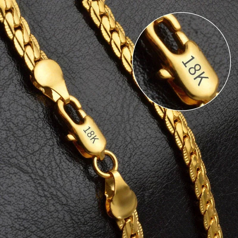 18K gold & silver sideways necklace
