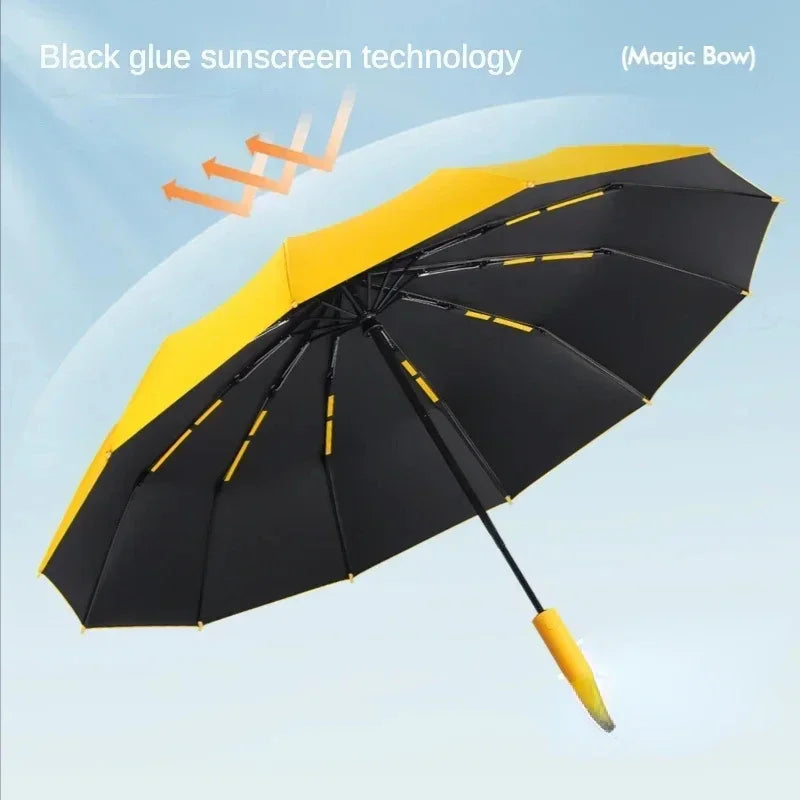 72-bone strong umbrella, wind-, rain-, sunproof, automatic, large.