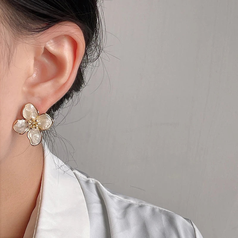 Sweet Flower Stud Earrings For Women