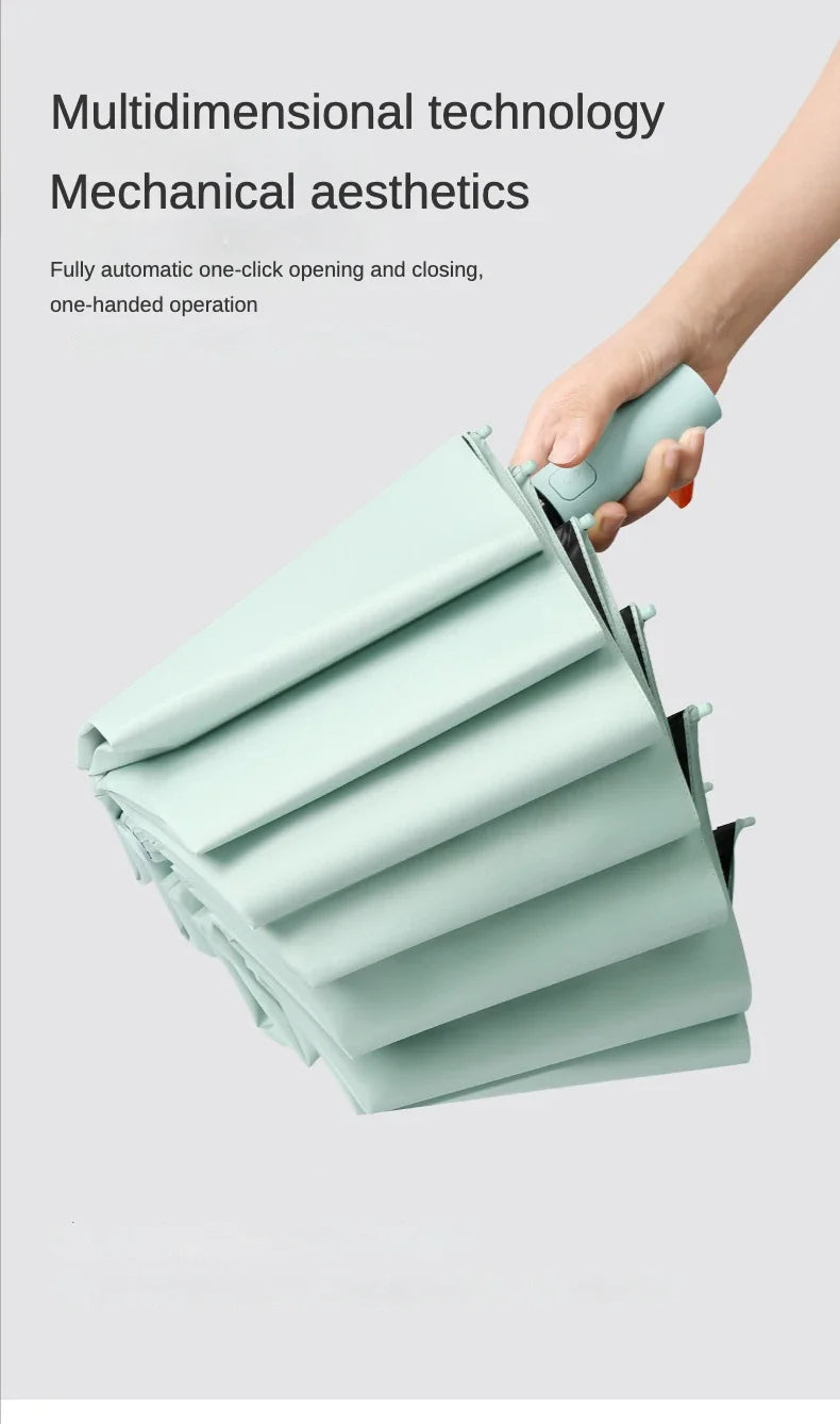 72-bone strong umbrella, wind-, rain-, sunproof, automatic, large.