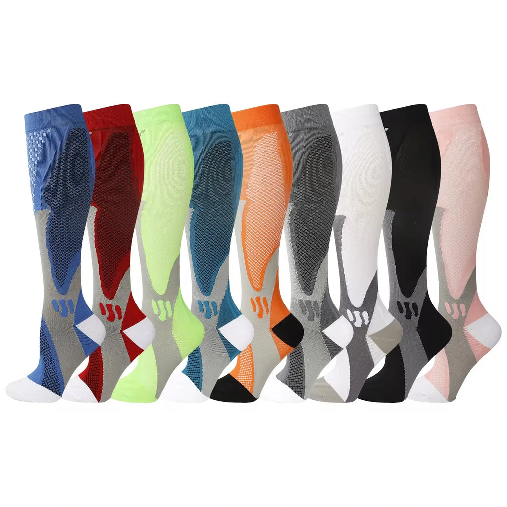 Compression socks that improve circulation, reduce swelling, and help prevent varicose veins.