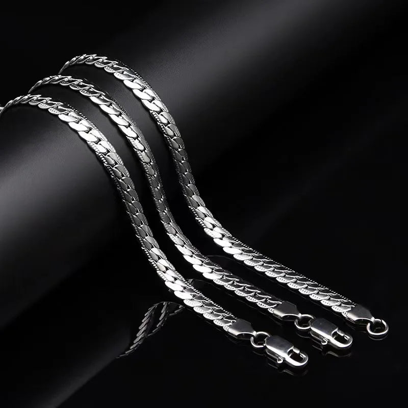 Luxury 5mm silver necklace chain