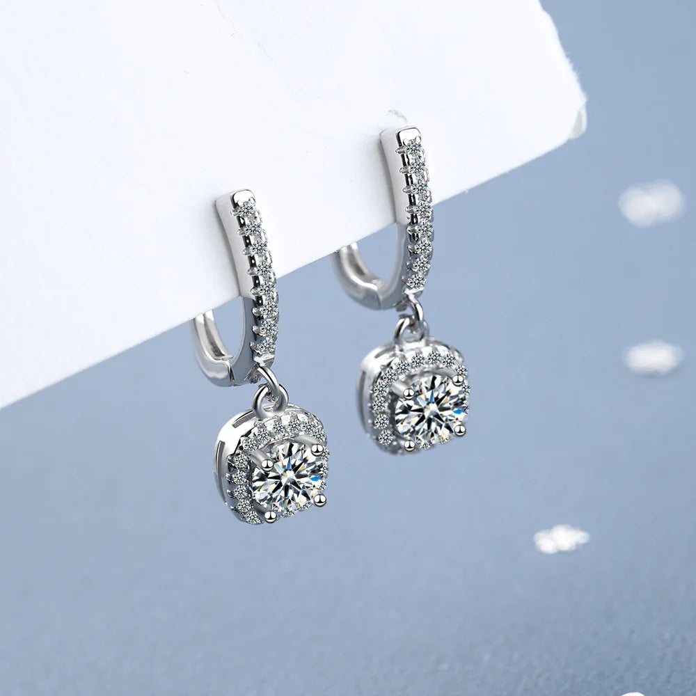 Moissanite hoop Earrings.